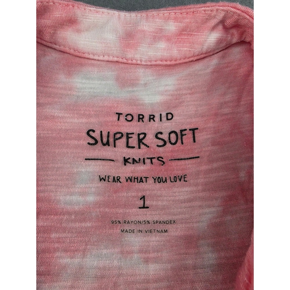 Torrid Pastel Tie Dye Babydoll Tank Top Womens Size 1 Plus - Picture 3 of 8